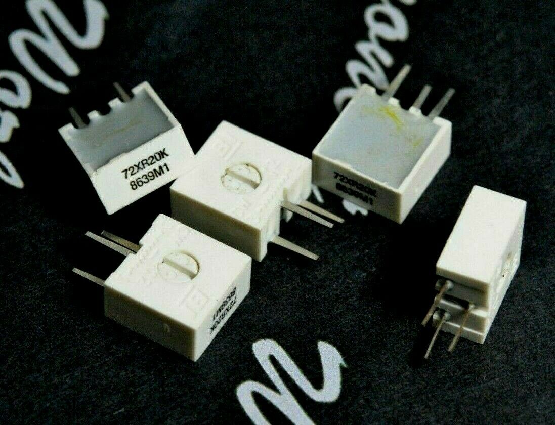5pcs - Beckman Industrial 20K 72XR20K 1-Turns Variable Potentiometer / Trimmer