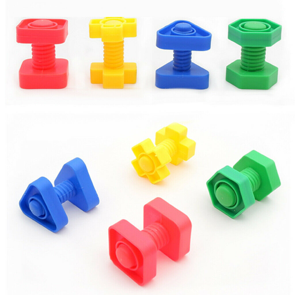 Screw Building Blocks Insert Blocks Nut Shape Toys for Toddlers Boys Girls