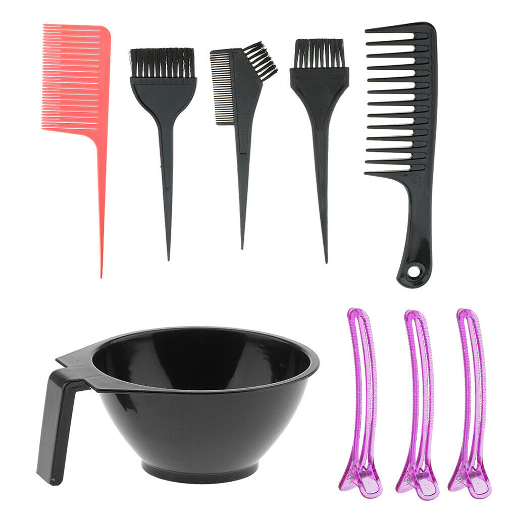Hairdressing Hair Color Bowl Brush Comb Hair Clips Highlighting Tools Kits