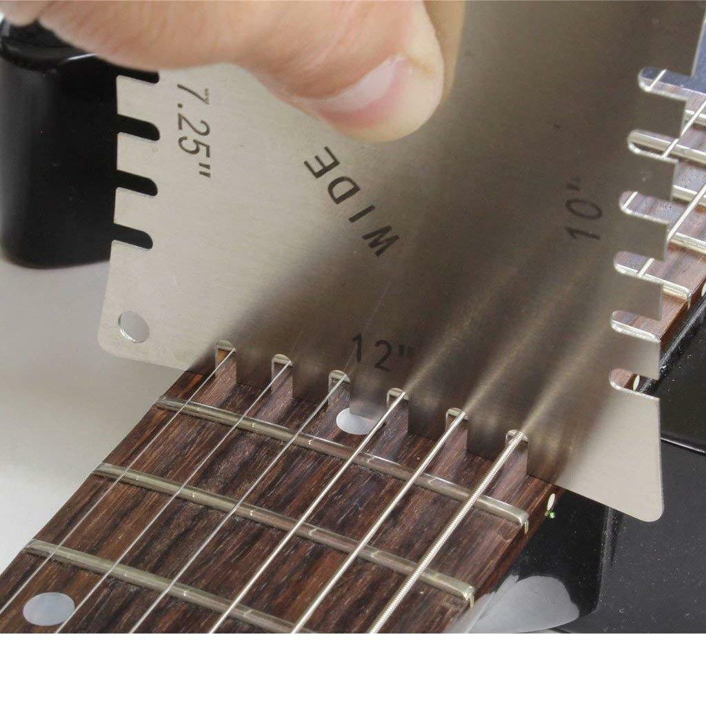 4x Stainless Steel Guitar Notched Radius Gauge Fingerboard Measuring Tool