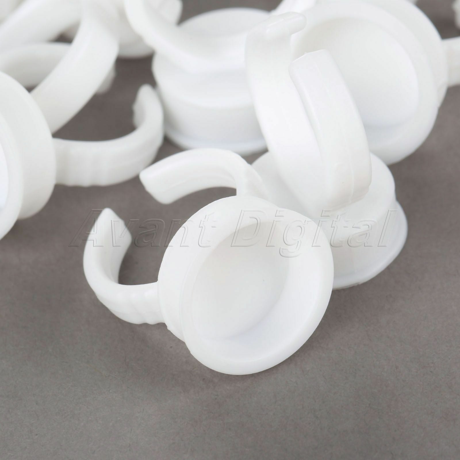 50pcs Plastic White Tattoo Ink Caps Ring Eyebrow Permanent Makeup Holder Cups