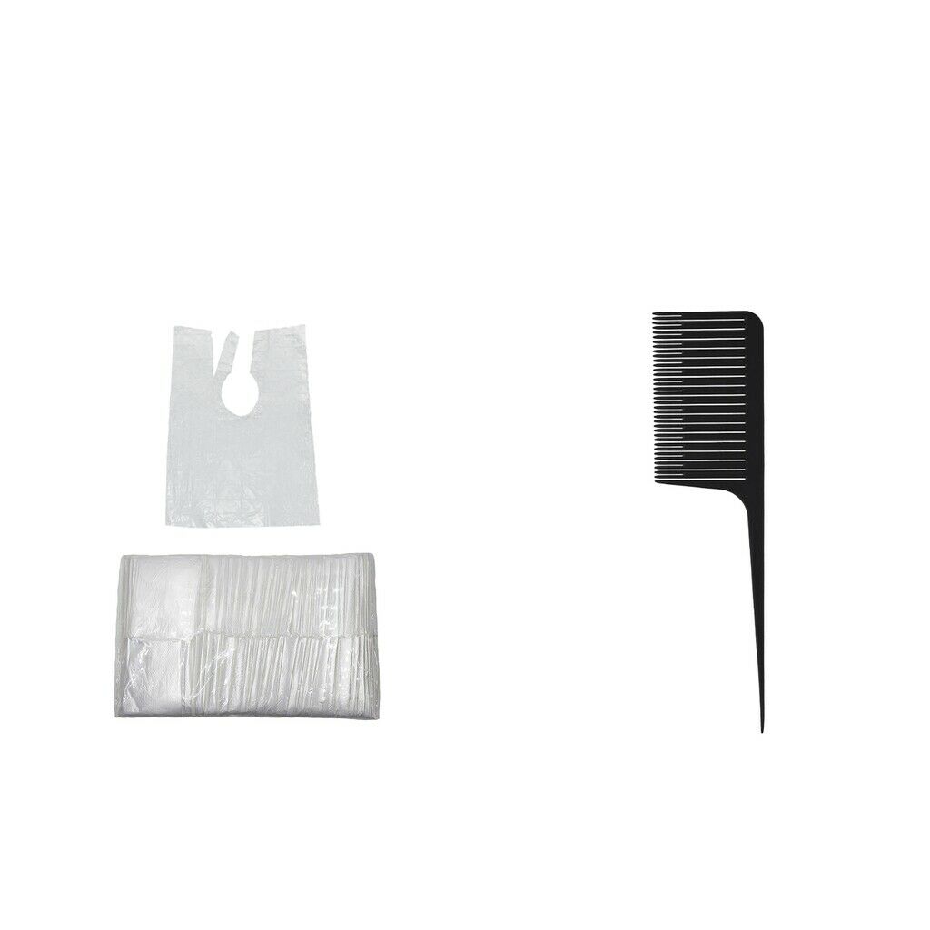 100pcs Disposable Hair Cutting Capes Gowns with Highlighting Hair Comb Black