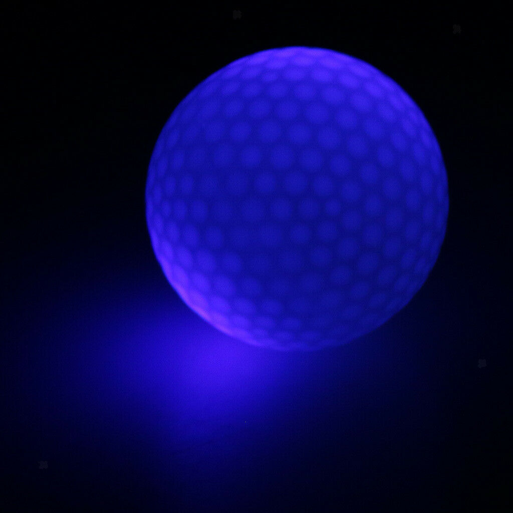 3Pcs Glow In Dark Blue LED Golf Ball Night Golf Sports