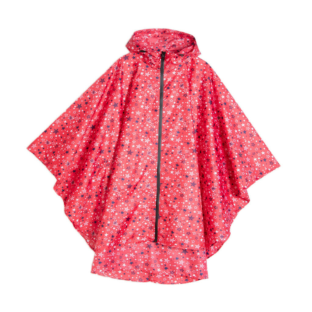 Female Unisex Lightweight Raincoat Packable Hooded Poncho Hiker Rain Jacket