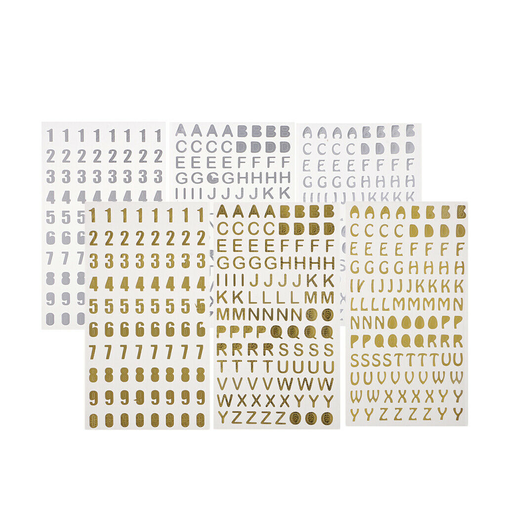 6 Pcs Alphabet Numbers Letters Stickers Label Craft Self Adhesive Peel Off
