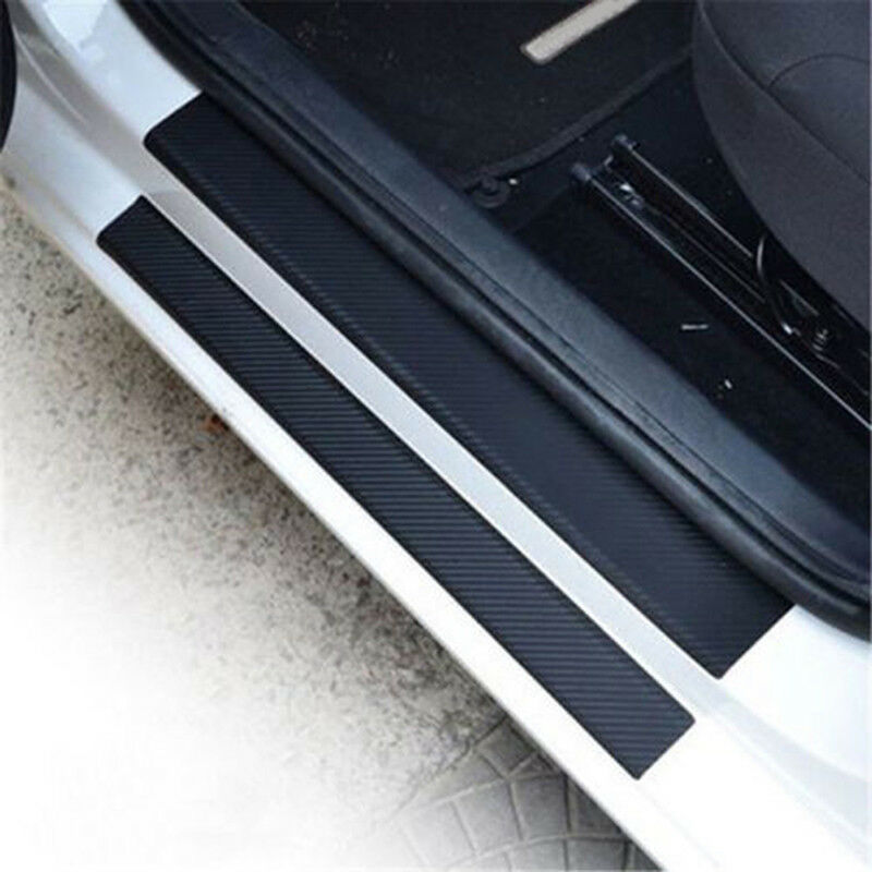 4pc Car Door Sill Scuff Carbon Fiber Stickers Welcome Pedal Protect Access.l8