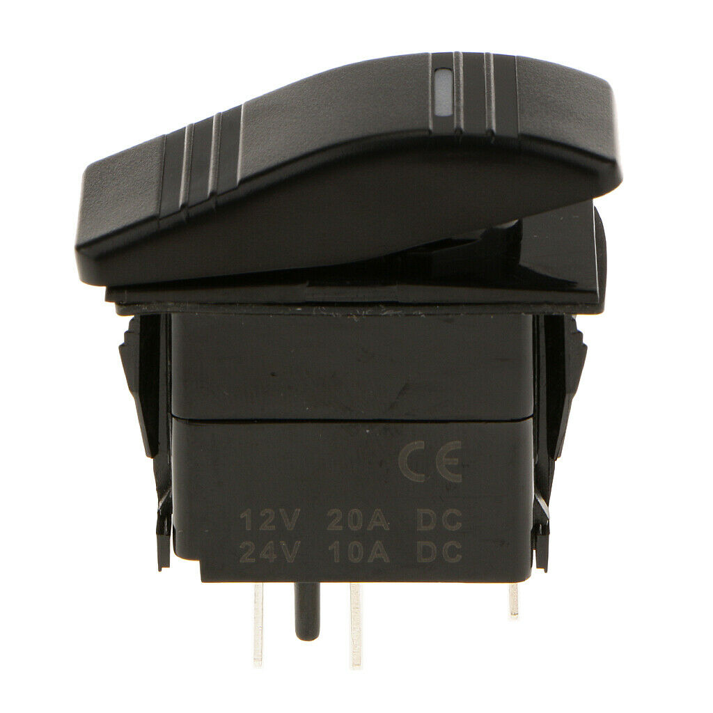 12v 20A 3PIN SPST ON-OFF Marine Rocker Switche Waterproof w/ LED Lamp White
