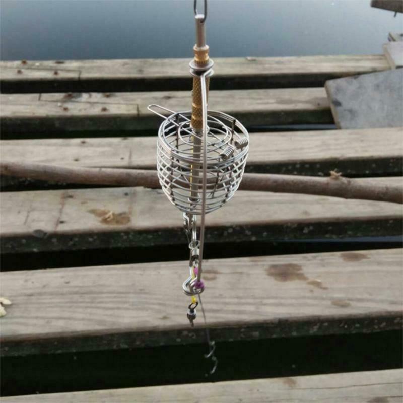 Fishing Feeder Automatic Tackle Multi Functional Launcher Trap Spring Cage Hook