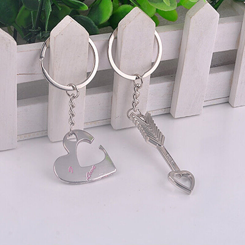 Lover His Her Keychains Keyrings Couples Arrow& "I Love You" Heart & Keys.l8