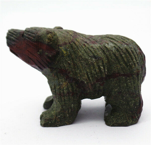 48x33x20mm Natural Dragon Blood Stone Carved Bear Decoration Statue Decor HH7743