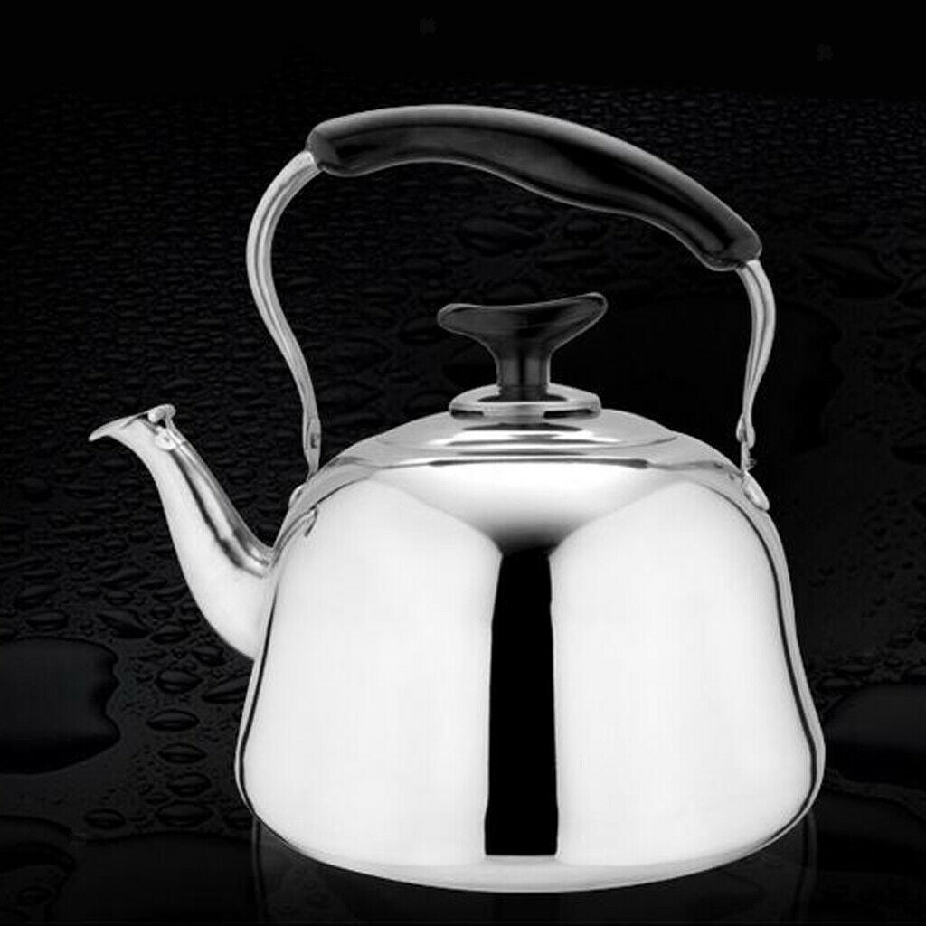 2x Stainless Steel Tea Whistling Kettle Teakettle w/ Whistle Sound Gas 3L