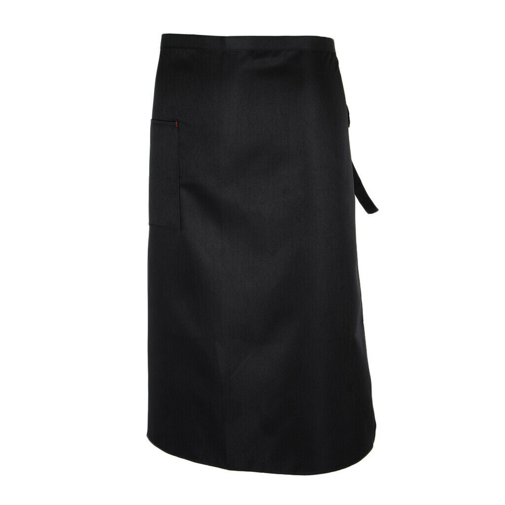 3pcs Black Restaurant Home Kitchen BBQ Cooking Short Adjustable Aprons with