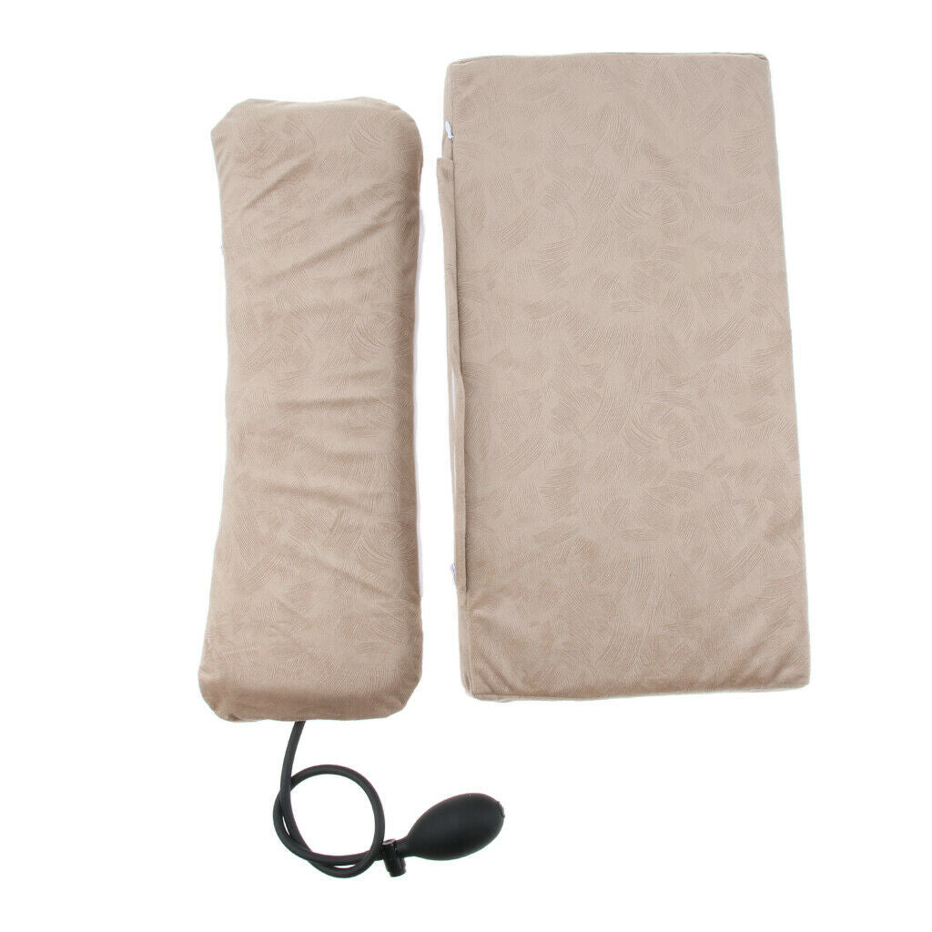 Sleeping Pillow Support Foam for Neck Pain Inflatable Back Pillow Coffee