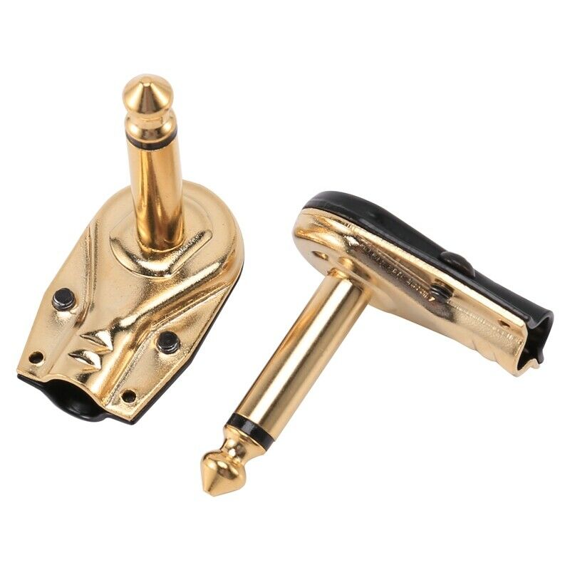 DIY 6.35MM 1/4inch Mono Male Right Angle Pancake Style Plug Connectors for SpeJ4