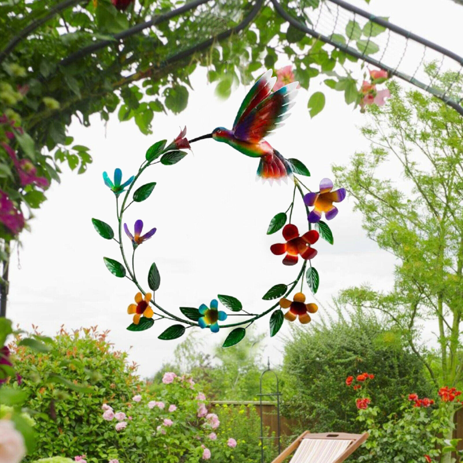 Plastic Hummingbird Wall Wreath Decor for Front Door Wall Hanging Wedding