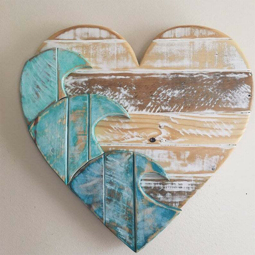 1pc Wood Heart Shape Wall Hanging Pendant Office Decor for Friends Families