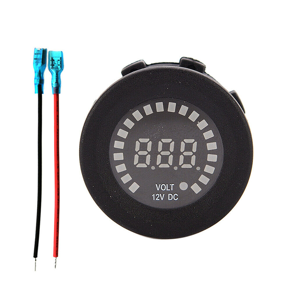 12V Car Motorcycle Blue LED DC Digital Display Voltmeter Waterproof Meter