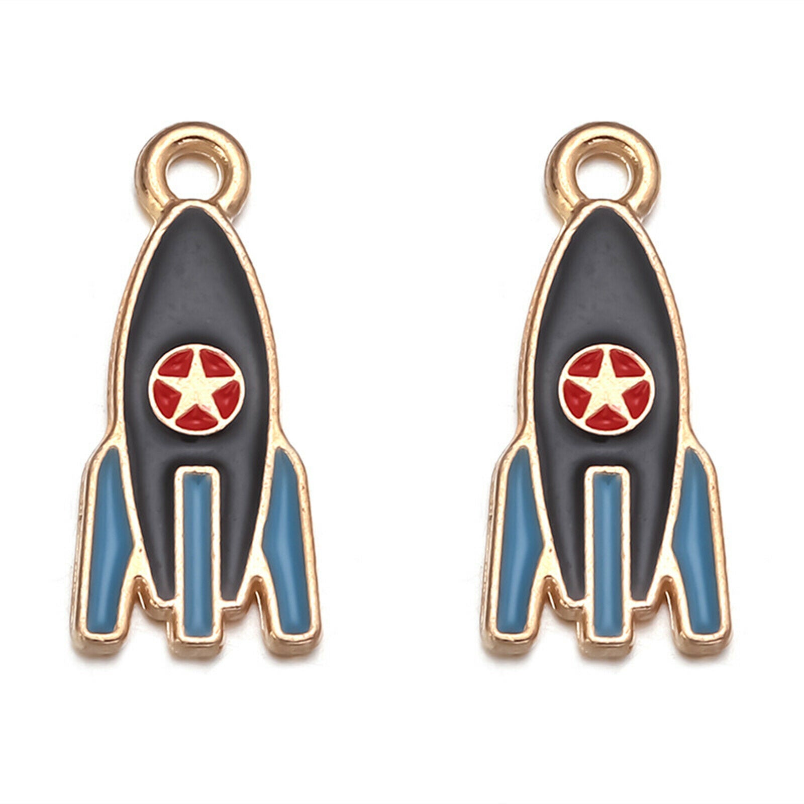 20x Cartoon Charms Mini Space Enamel Pendants for Keychain Jewelry Making