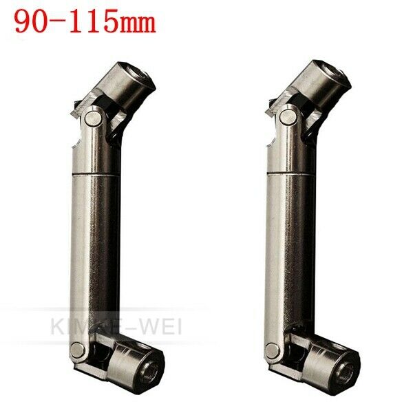 2 x Stainless Steel Universal Drive Shaft 90-115mm for RC Crawlers D90 SCX10 New