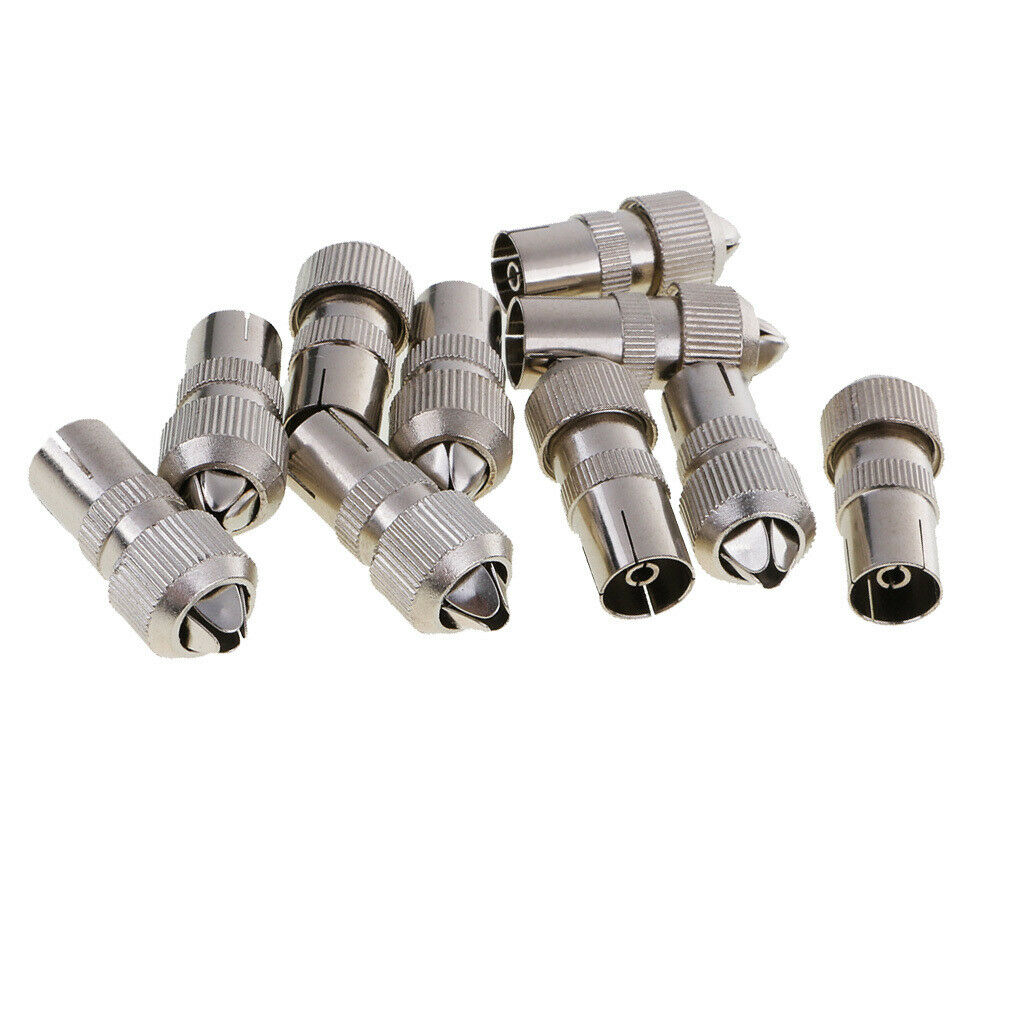 10pcs Metal RF Female Connector Coupler Ends Antenna Coaxial Cable Converter