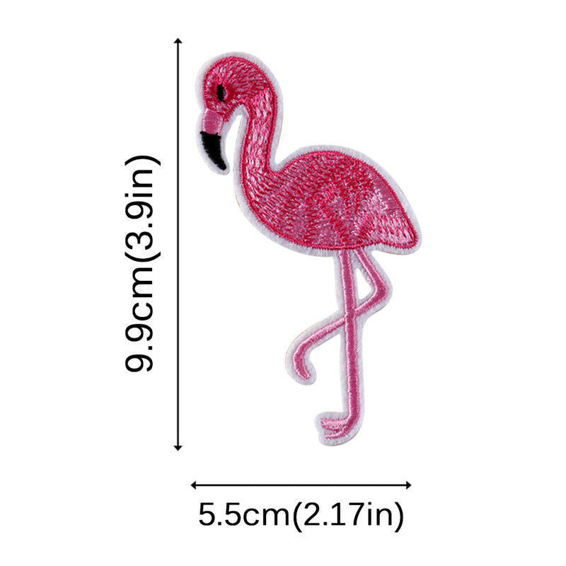 10X Flamingo Patch Embroidered Sew Iron On Bag Fabric Applique DIY Cr YUB Qx