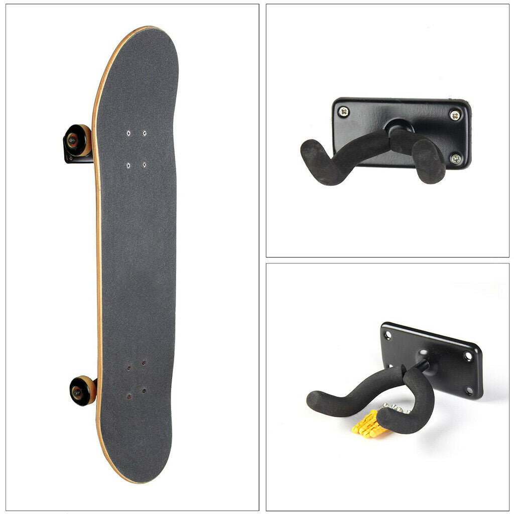 Skateboard Hanger Storage Clip Display Rack for Longboard Skateboard Black