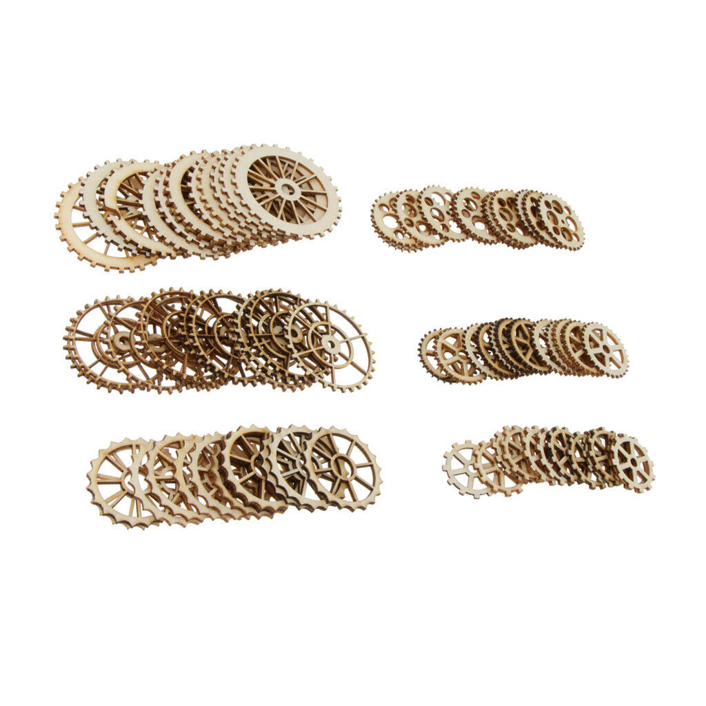 144pcs  â€‹â€‹Wheel Wooden Tags Scrapbooking Embellishment Craft