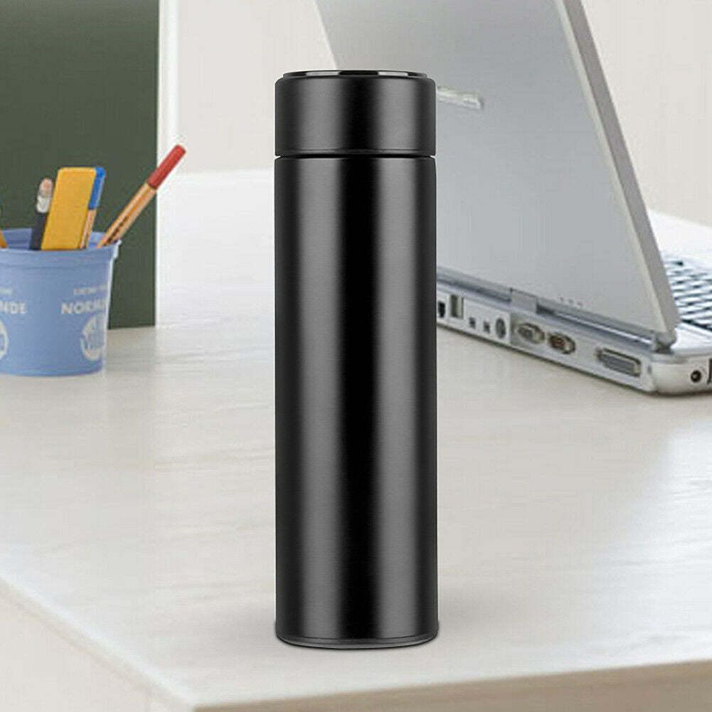 500mL Smart Insulation Cup Stainless Steel LED Touch Screen Water Bottle @