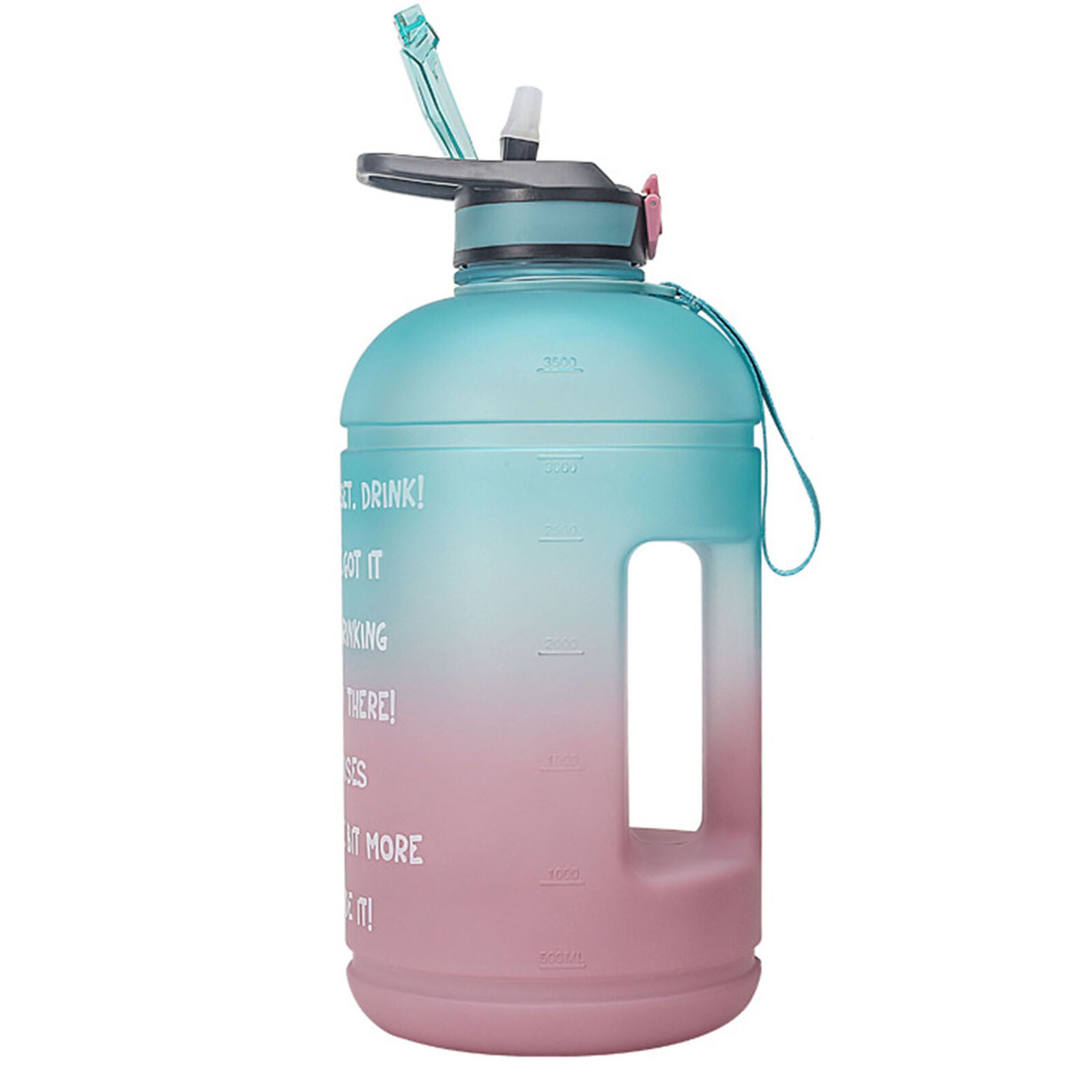 1 Gallon 128oz Motivational Sport Water Bottle with Time Marker
