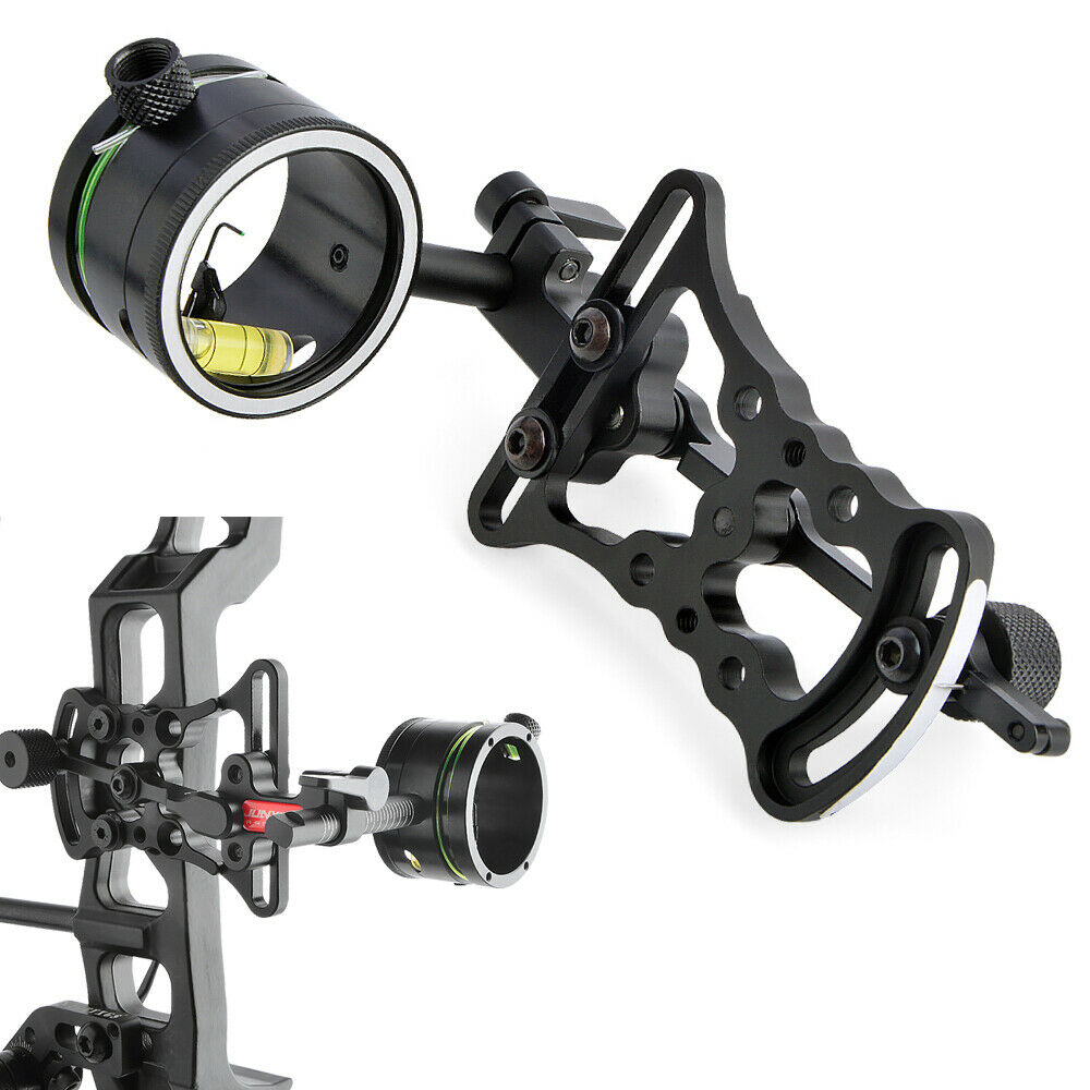 Single Pin Compound Bow Sight 1 Pin 0.019" Adjustable Archery Hunting Shooting