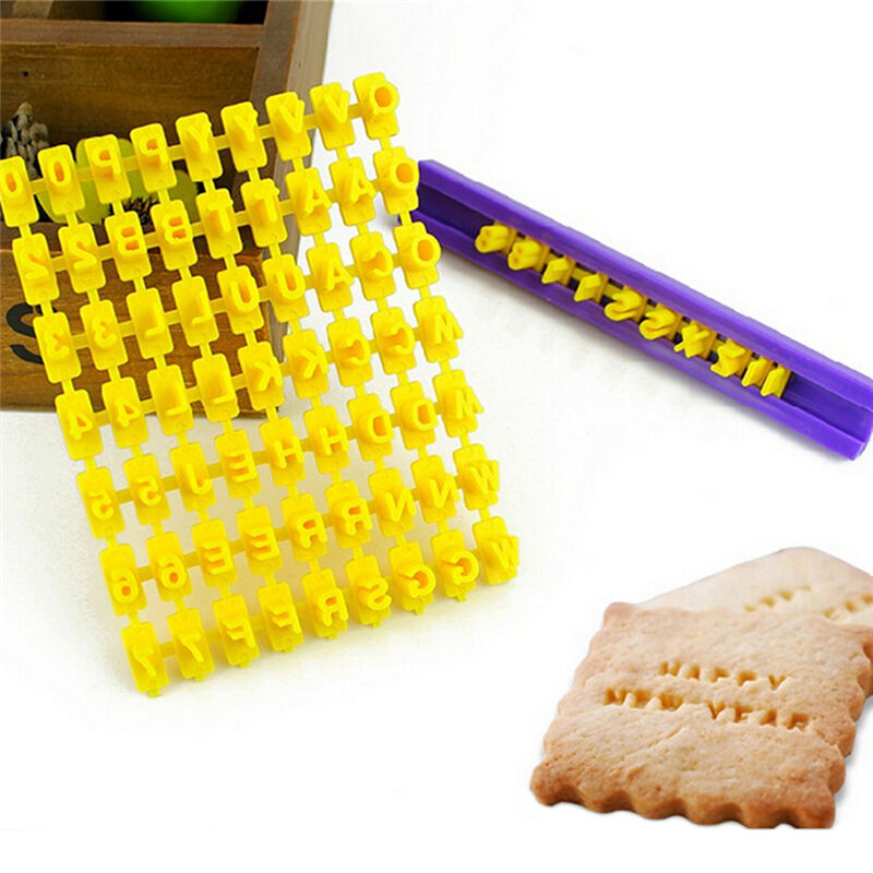 1 Set Alphabet Number Letter Biscuit Fondant Cake Cookie Stamp Impress Emb.l8