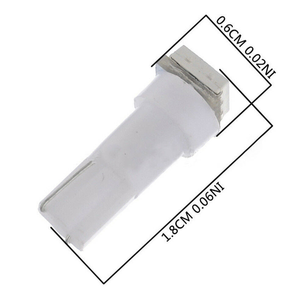 10pcs T5 LED White Car Wedge Dashboard 1SMD Instrument Panel Light Bulb 58 74 70