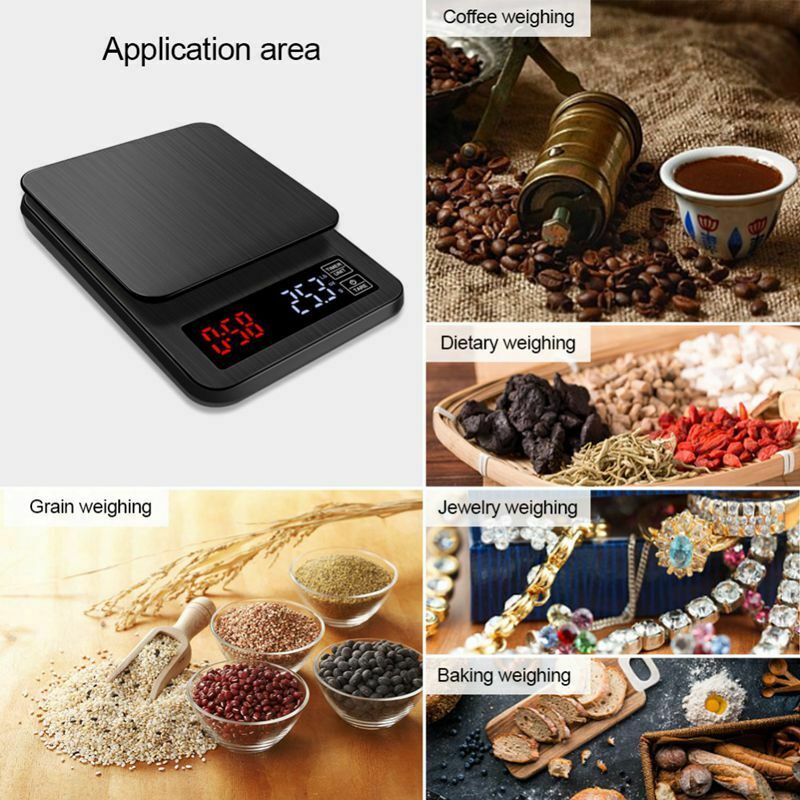 Mini Lcd Digital Electronic Drip Coffee Scale With Timer 3Kg 0.1G Digital CoffZ8