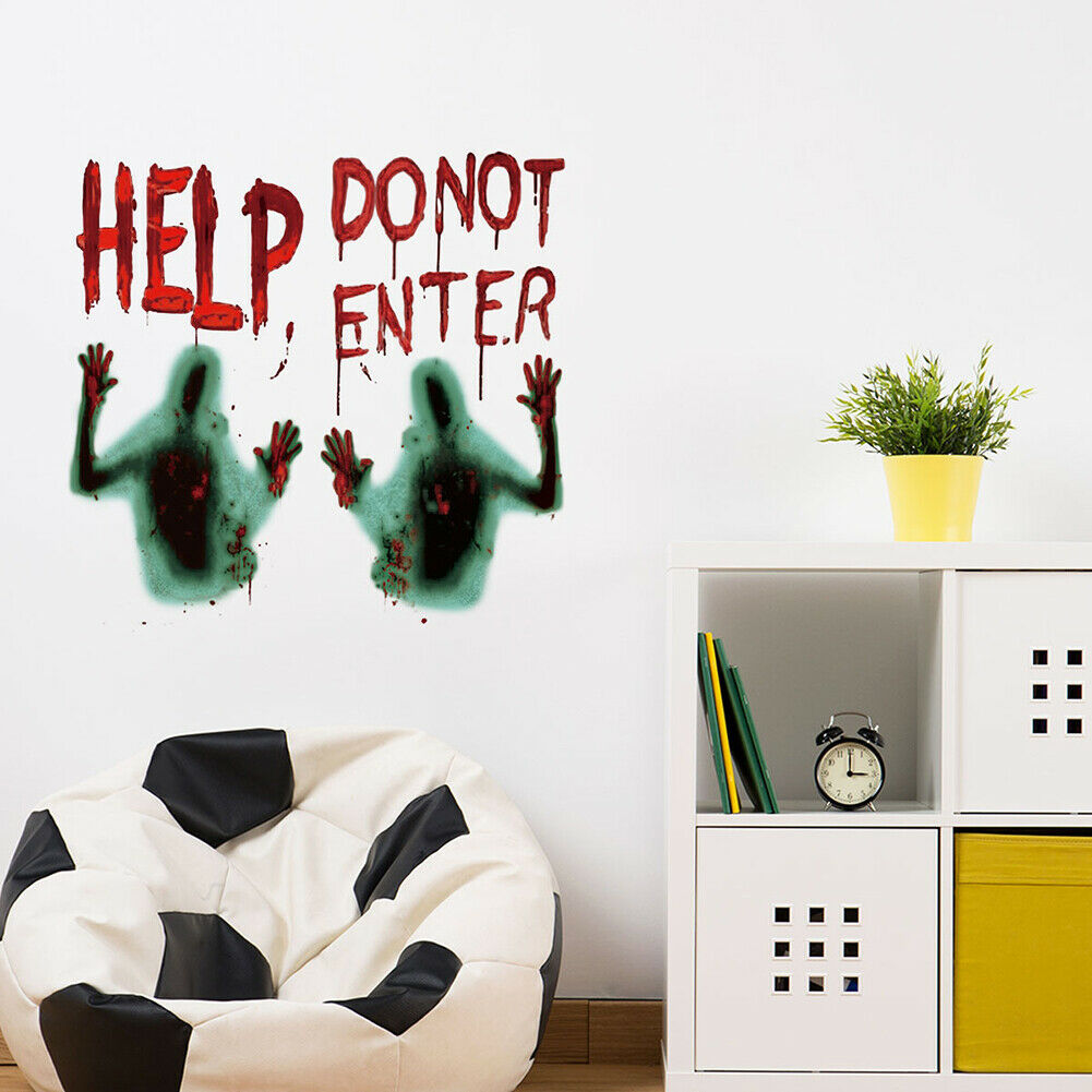Halloween Wall Stickers PVC Decorative Wall Decals for Living Room Bedroom @