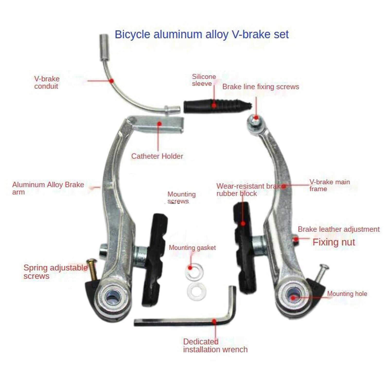 Aluminum Alloy Cycling Bikes V Brake Set Mountain Bikes BMX Front Rear