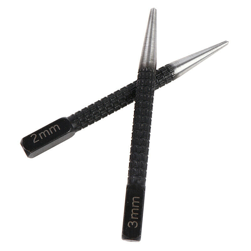 3Pcs/Set Non Slip Center Punch Pin Set Drill Bit Alloy Steel 3/32" Wood Meta KX