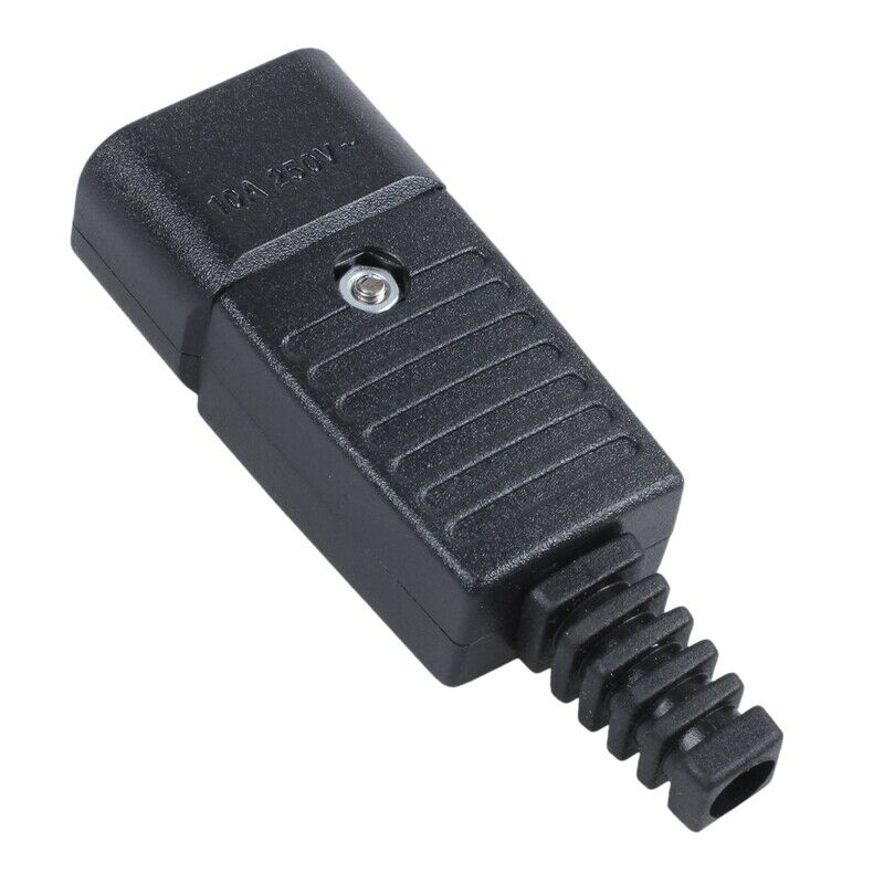 Black IEC-320 C14 Male Plug AC Power Inlet Socket Connector 250V 10A G2E6E6