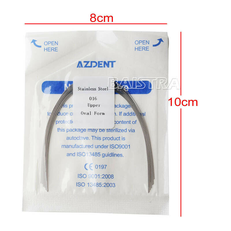 50 Packs Dental Orthodontic Stainless Steel Round Arch Wires 016 Upper AZDENT