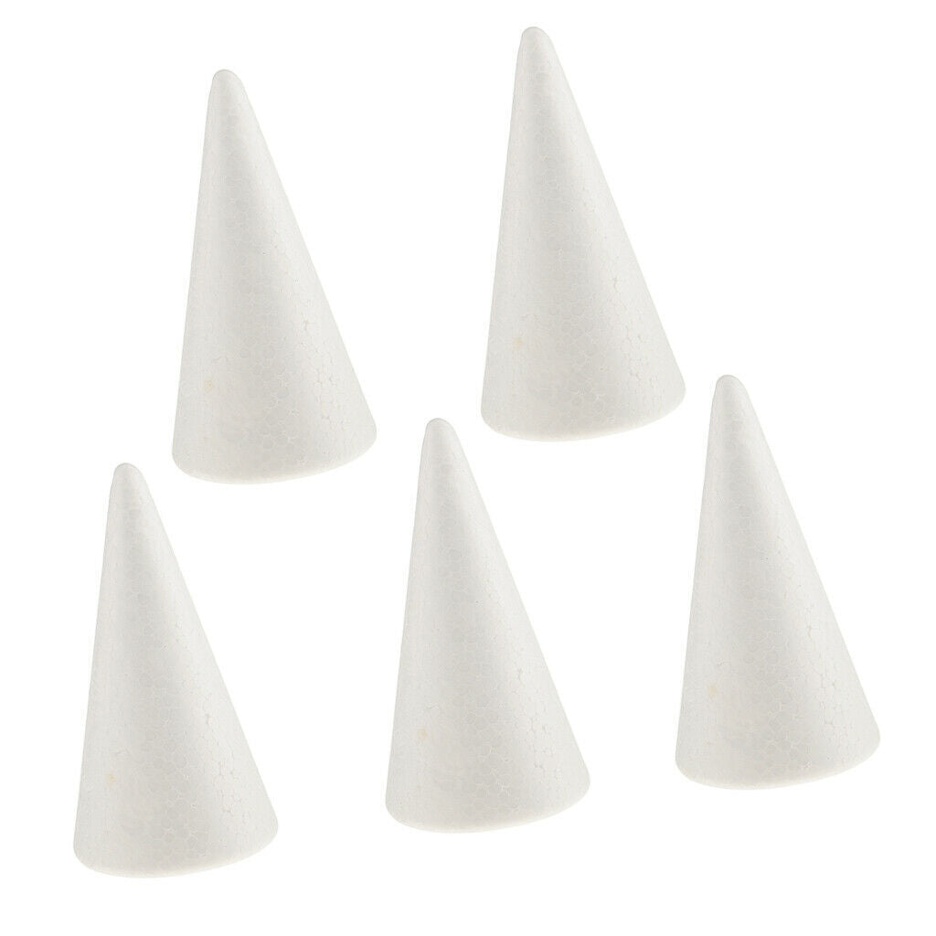 40x Styrofoam Foam Foma Craft Cone Modelling Foam Ornaments for Kids Crafts