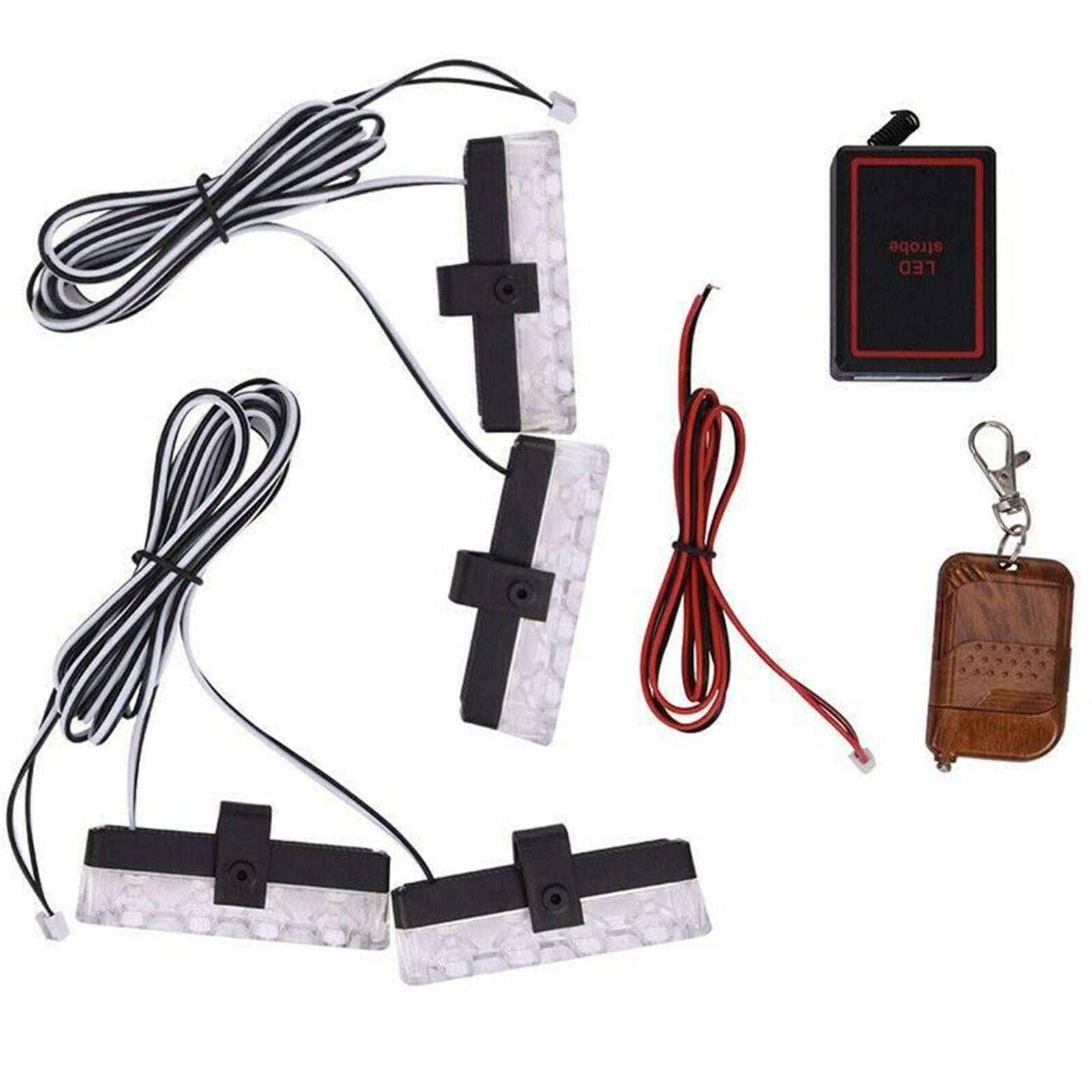 4in1 Car 16 LED Red&blue/blue Strobe Flash Light Dash Emergency Warning Lamp
