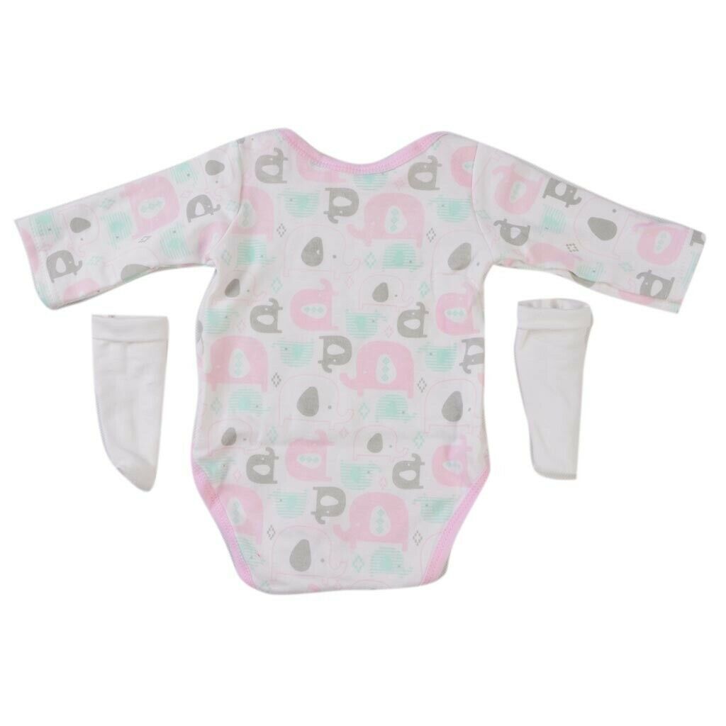 4pcs Sweet Jumpsuit Pants Bibs Clothes Set Casual Outfit Pink for 22-23inch