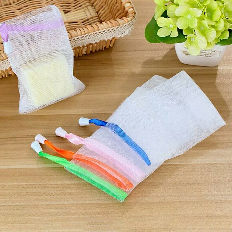 10×Soap Foaming Net Saver Bag Suds Bubble Maker Skin Care Bath Bubble Me.l8