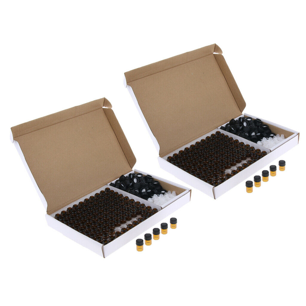 Lot 200pcs 2ml+3ml Empty Glass Bottles w/Orifice Reducer Perfume Vials