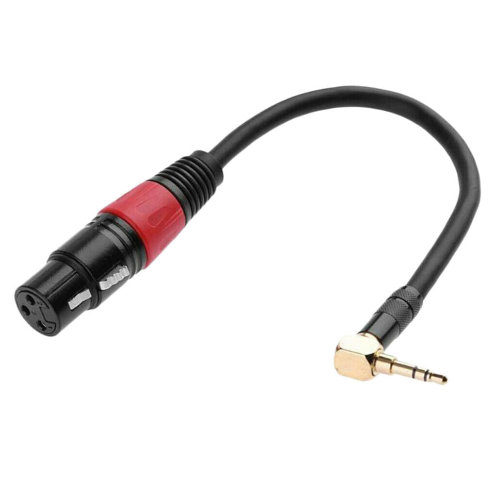 90Degree 3.5mm TRS Male Stereo To XLR 3pin Female Jack Cable 7.87" Connector