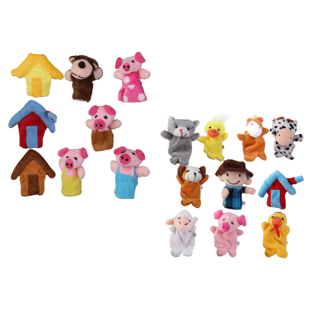 Three Little Pigs Farm Animals Finger Puppets Aids Role Play Playkit Favor