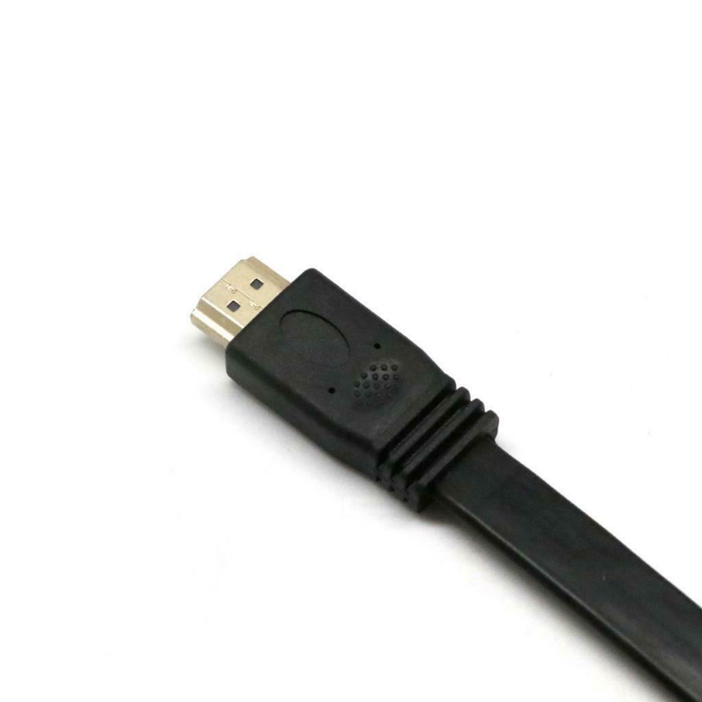 Full HD   Male to Male Plug Flat Cable Adapter for Audio Video HDTV 0.5m