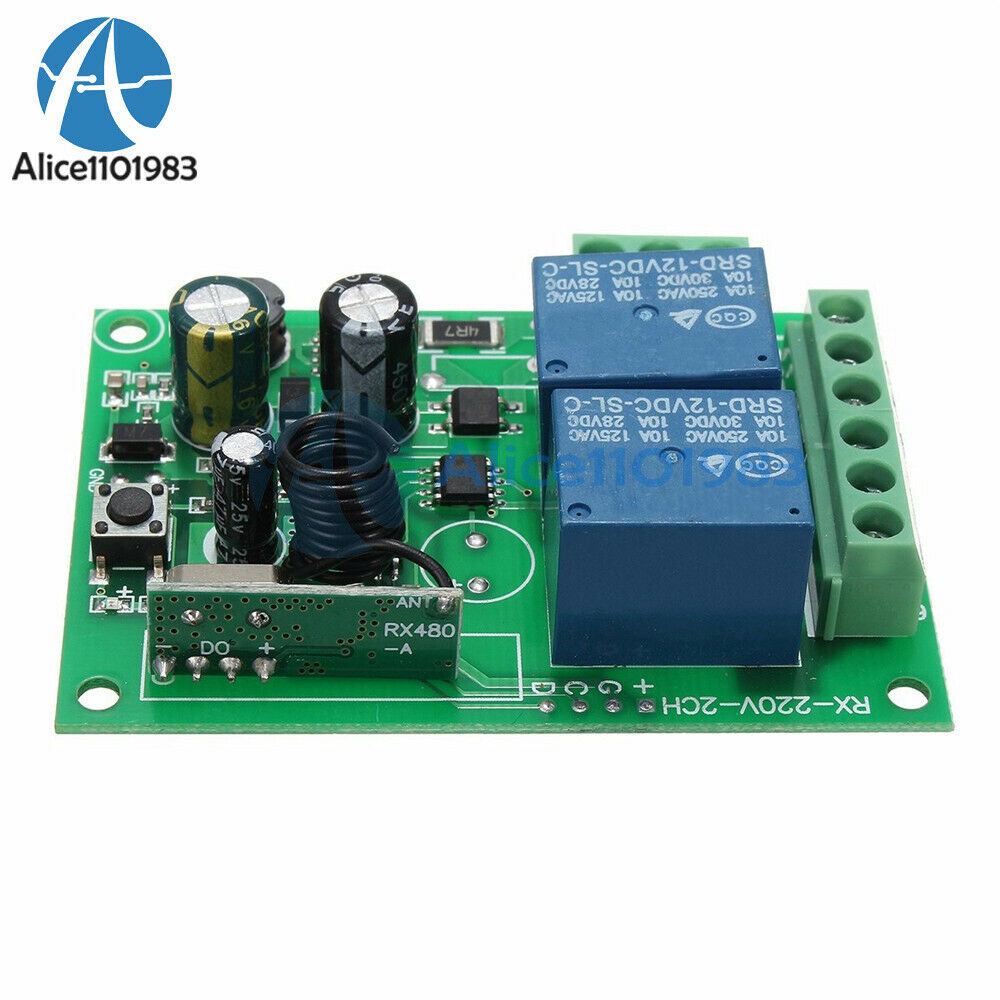 AC110-220V 315MHz 2-Channel Wireless RF Relay Remote Control Switch Receiver