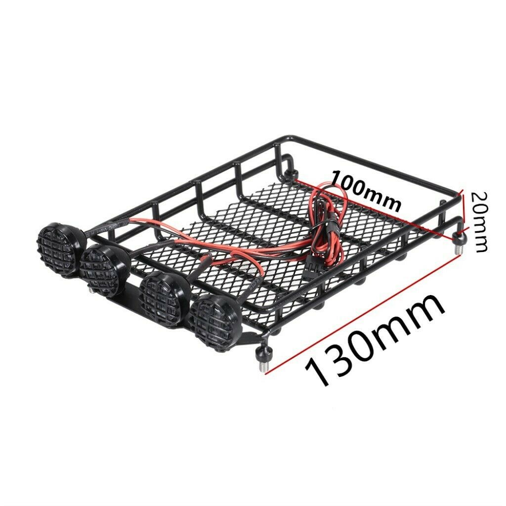 rc 1:10 roof rack luggage rack led light bar for hpi cc01 axial scx10 d90