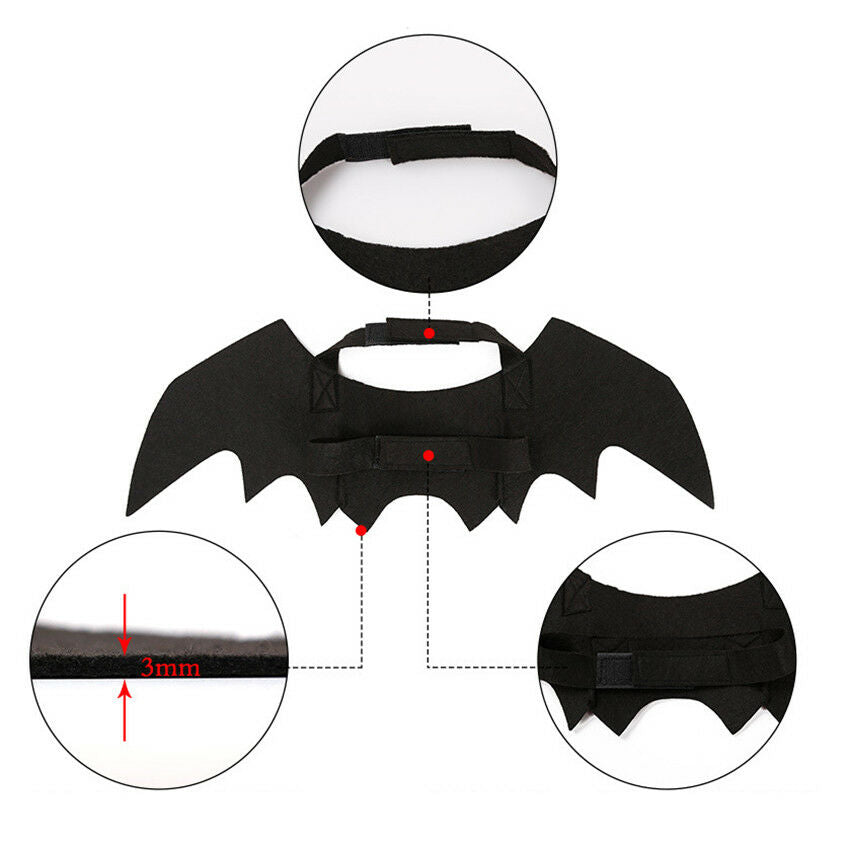 Halloween Pet Dog Cat Puppy Kitten Bat Wings Kitten DressUp Vampire Cape Costume