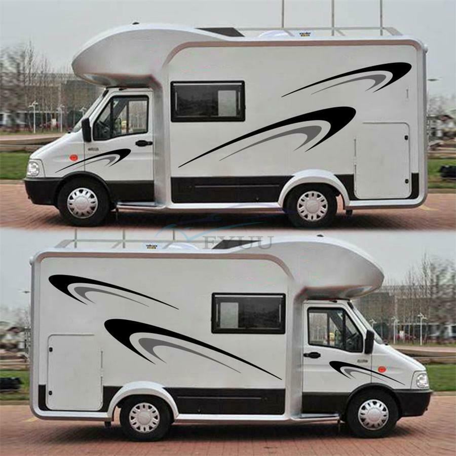 6 Pieces Waterproof Vinyl Car Stripes Graphics DIY Decals For Camper RV Trailer